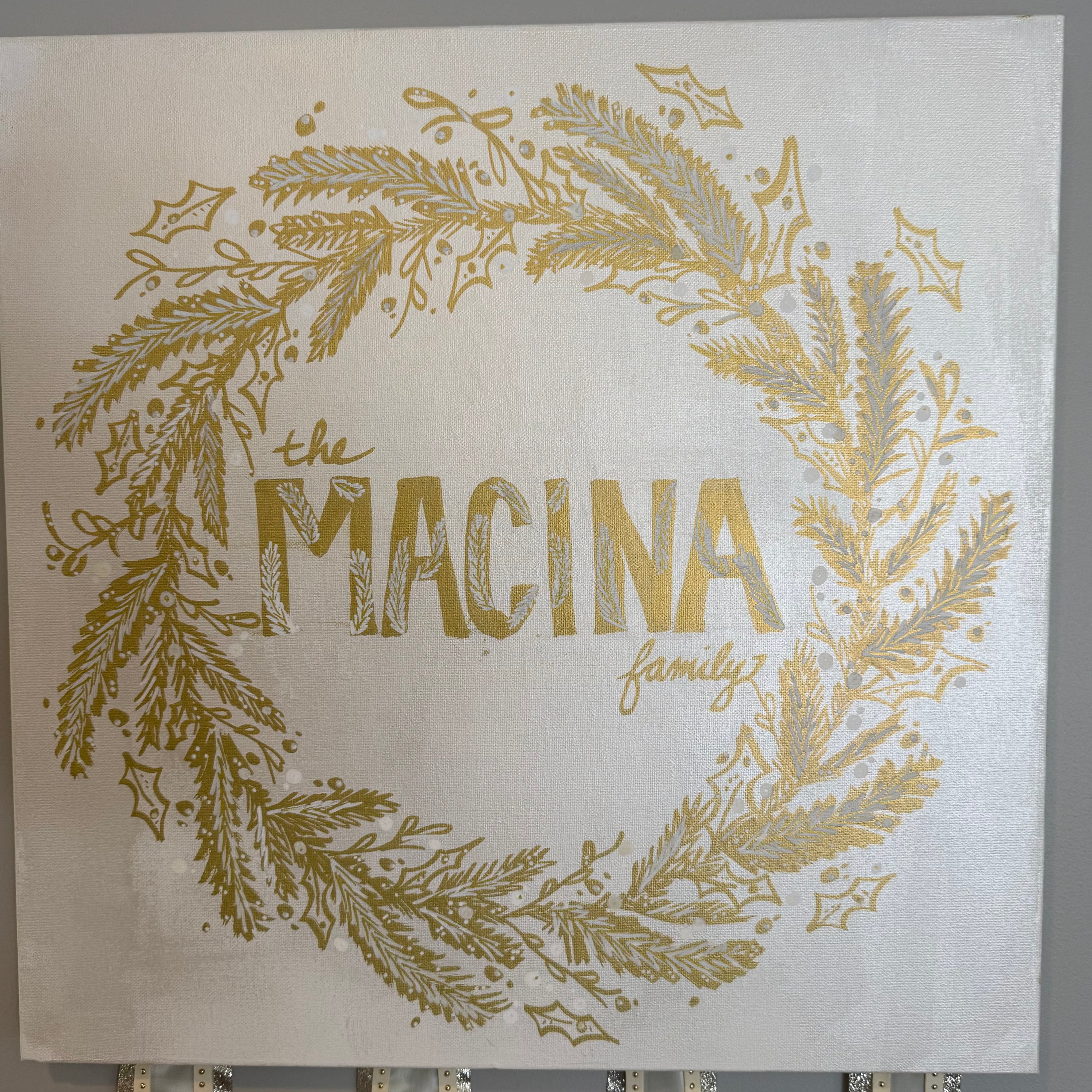Gold and White Keepsake Wreath