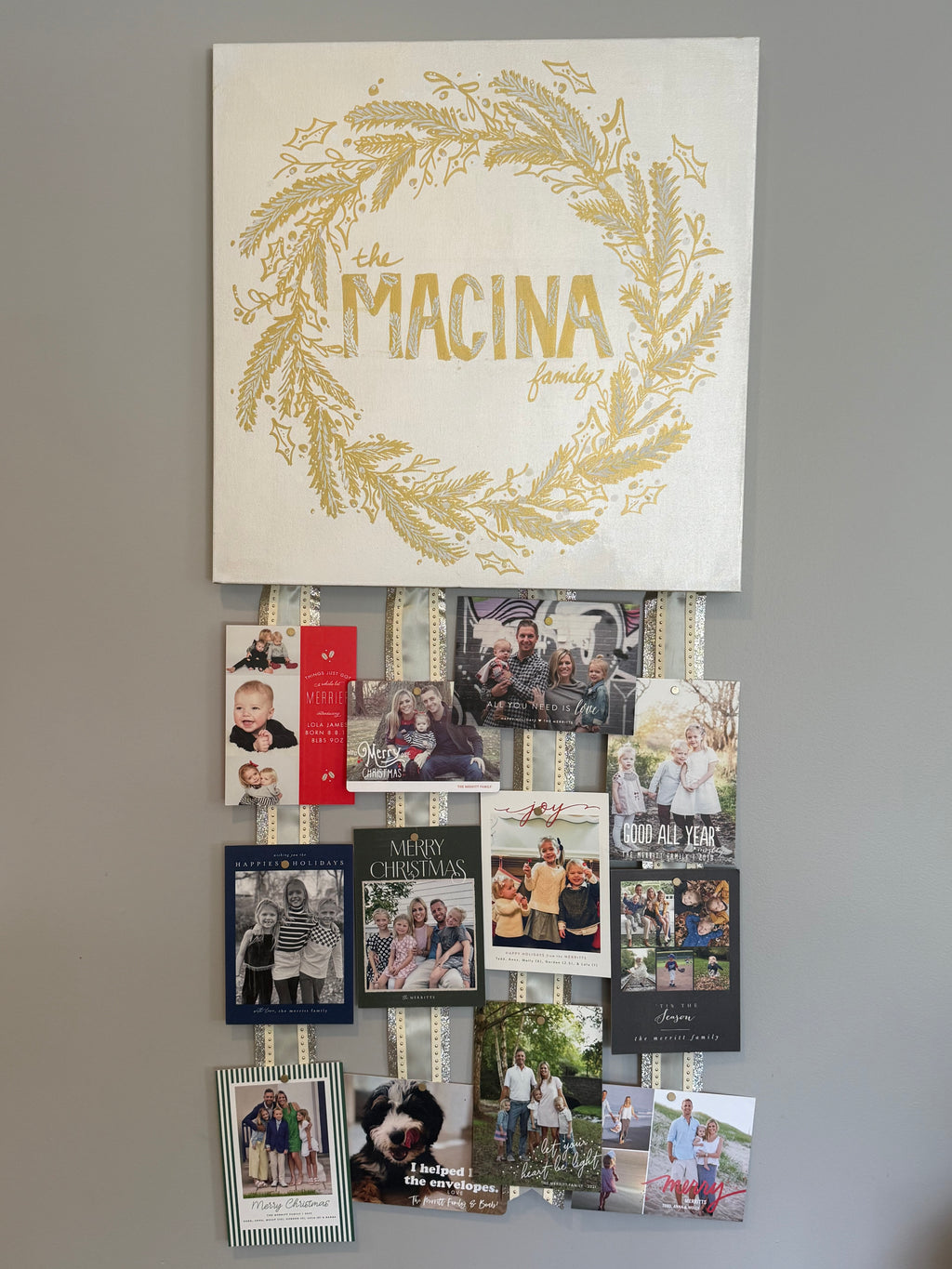 Gold and White Keepsake Wreath