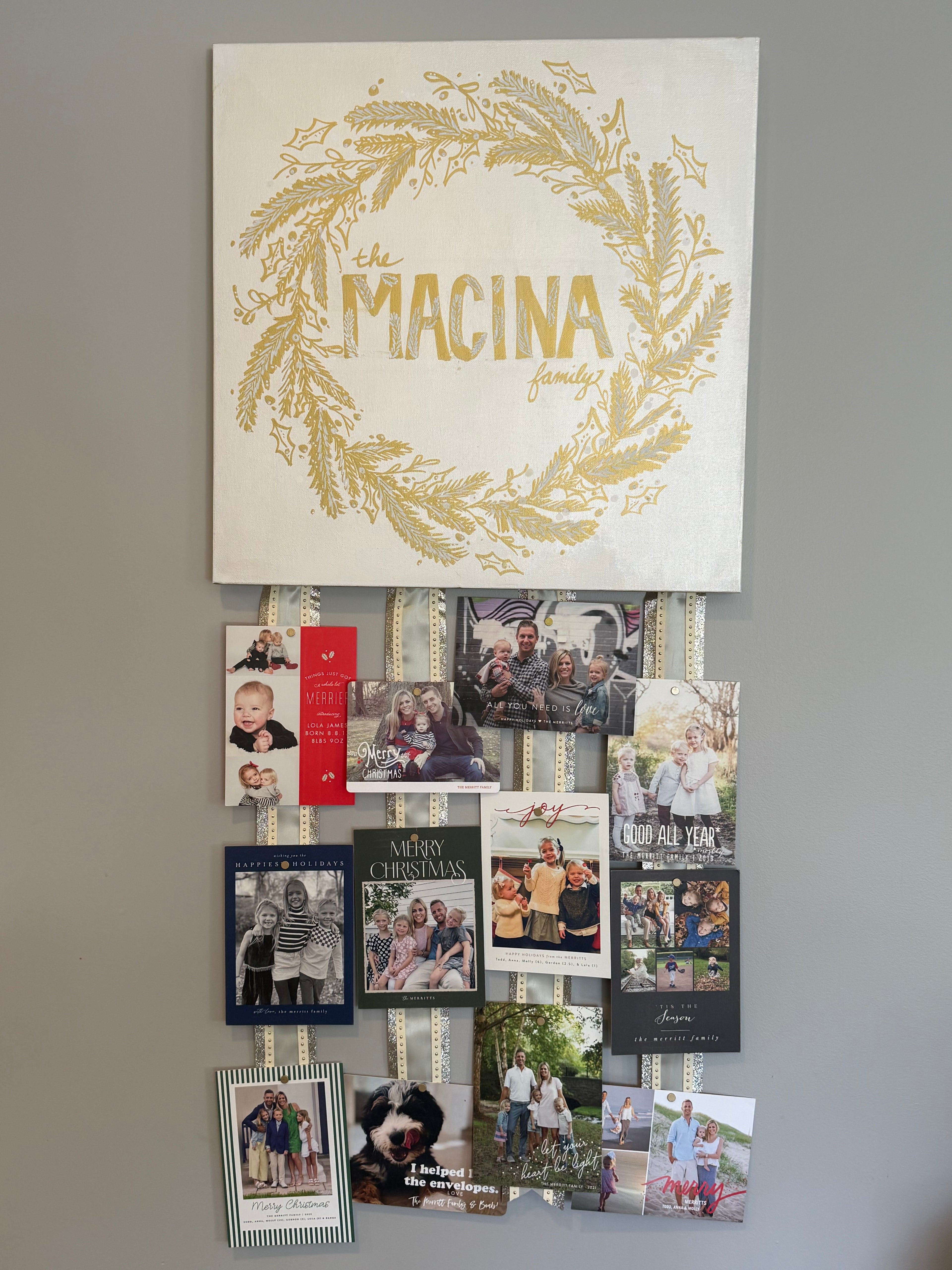 Gold and White Keepsake Wreath