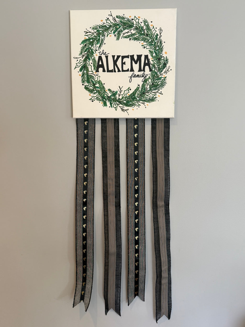 Forest Green, Gold and Black Wreath