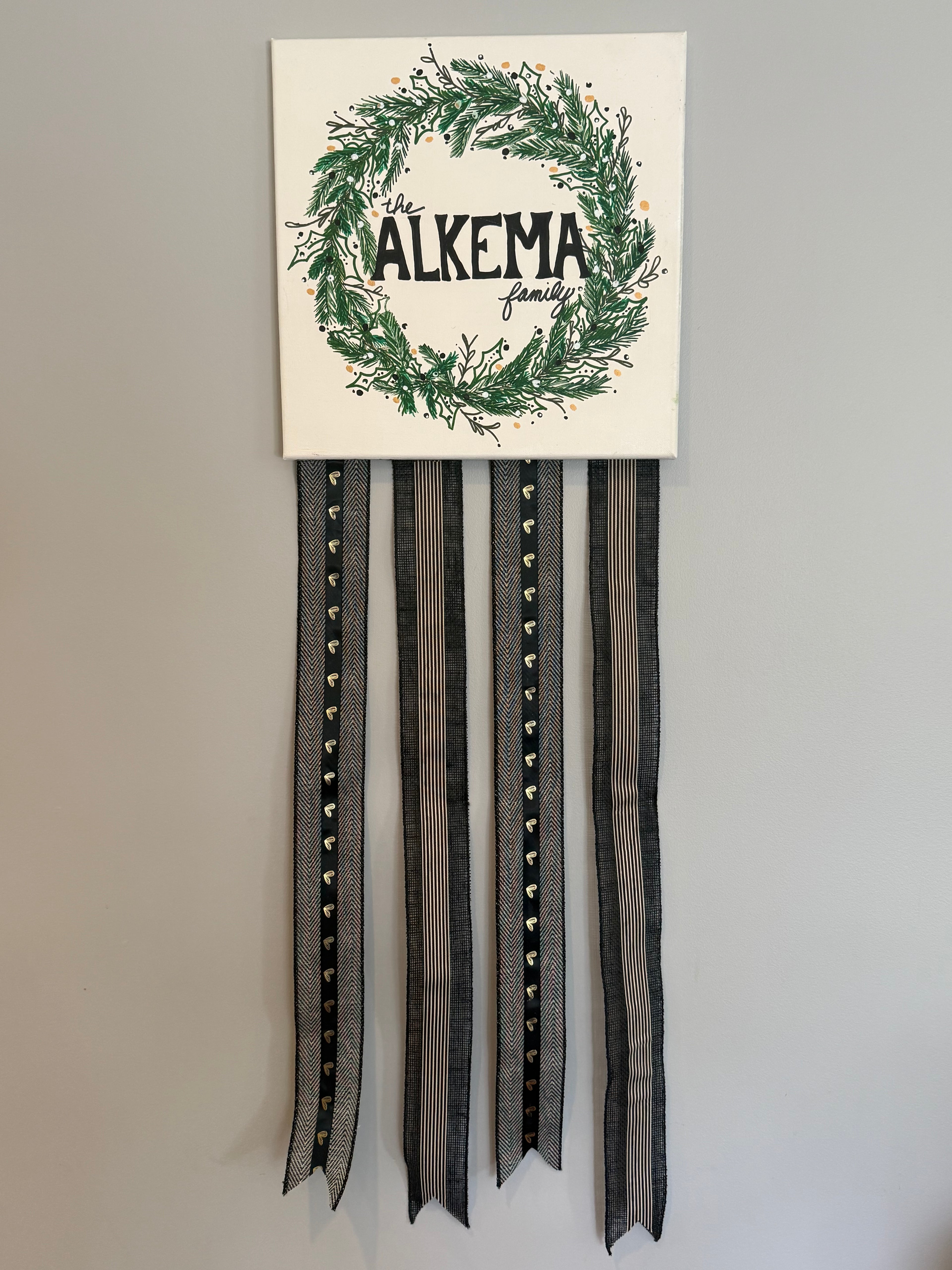 Forest Green, Gold and Black Wreath