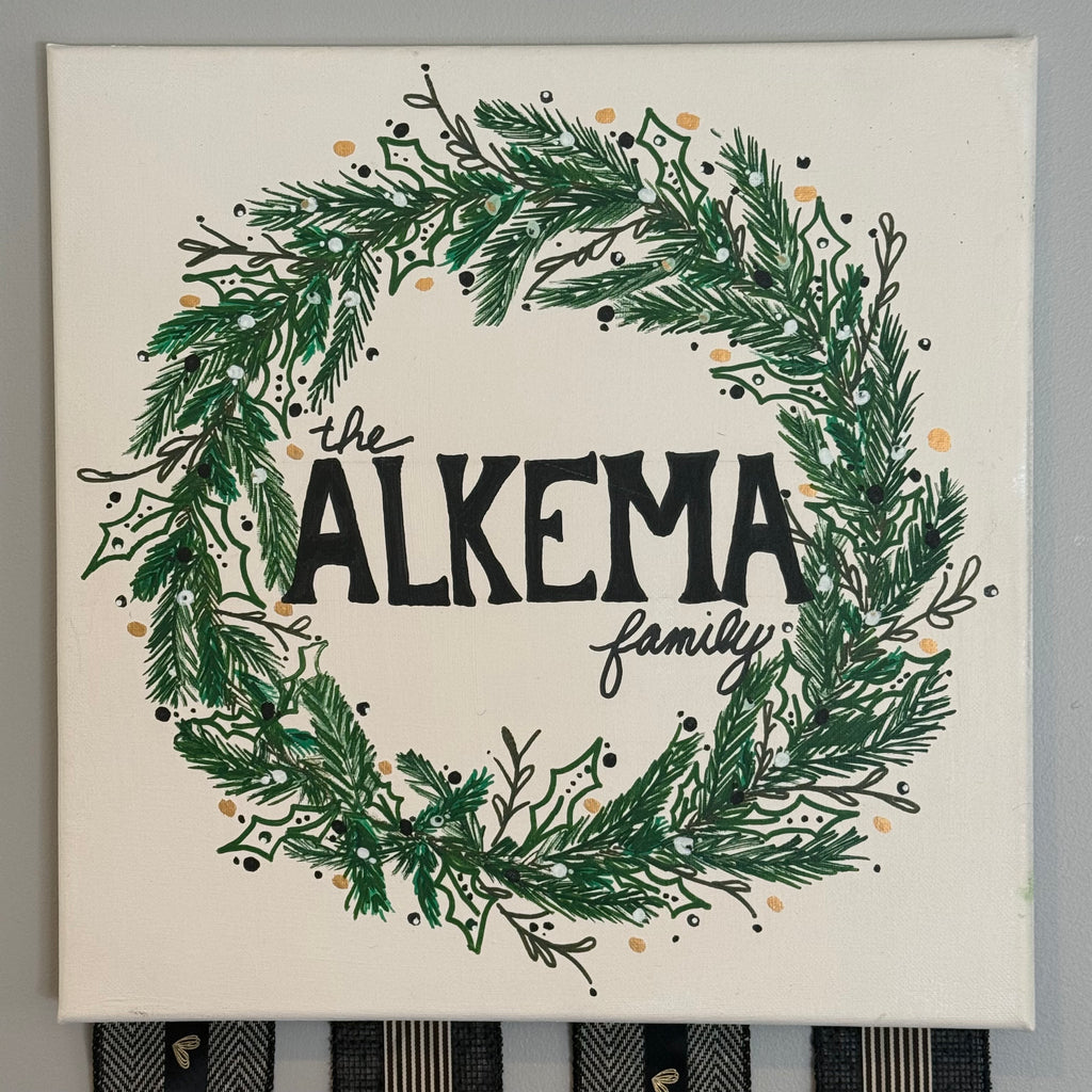 Forest Green, Gold and Black Wreath