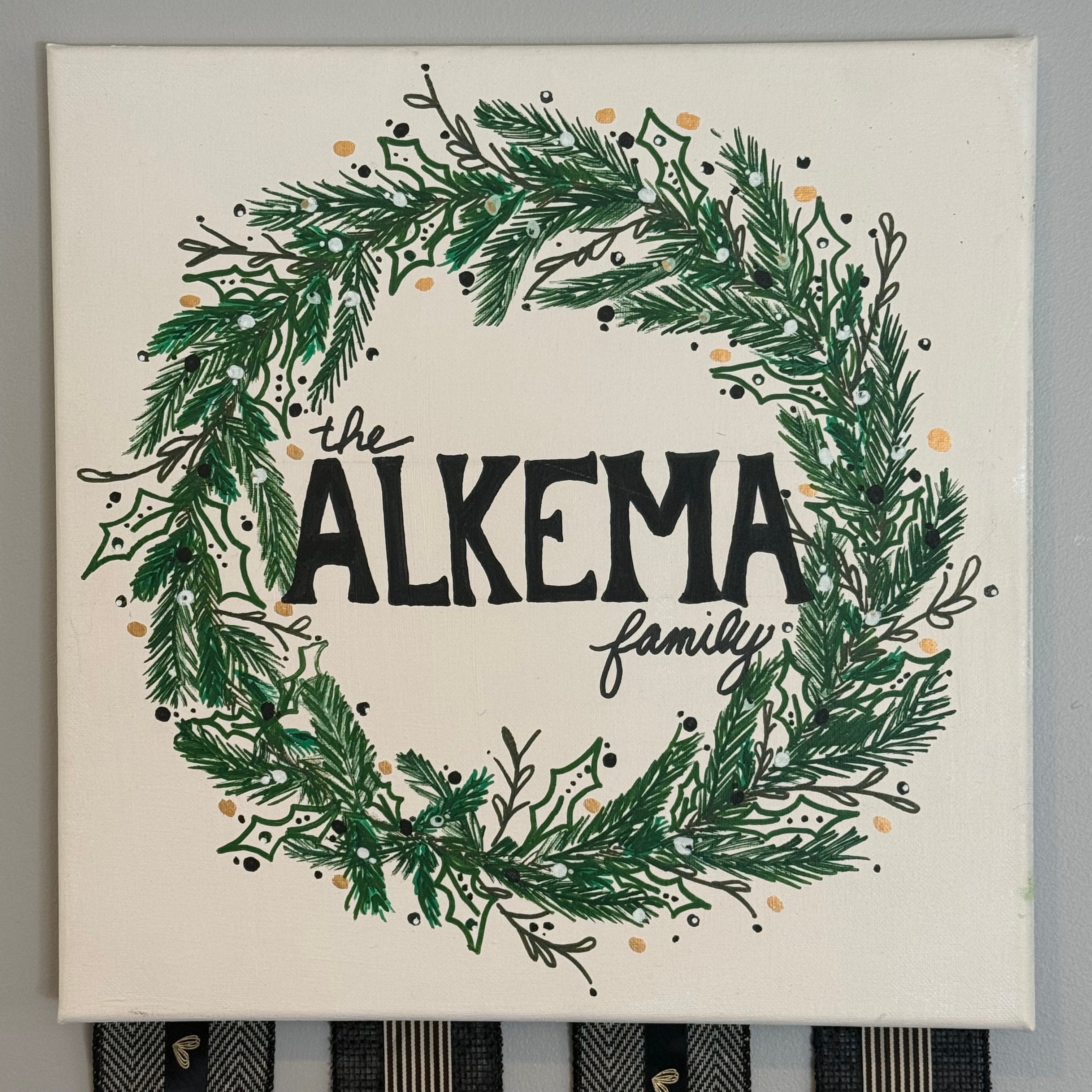 Forest Green, Gold and Black Wreath